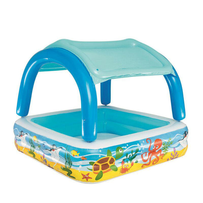 Bestway Inflatable Sun Shade Pool Kids Sealife With A Removable Shade
