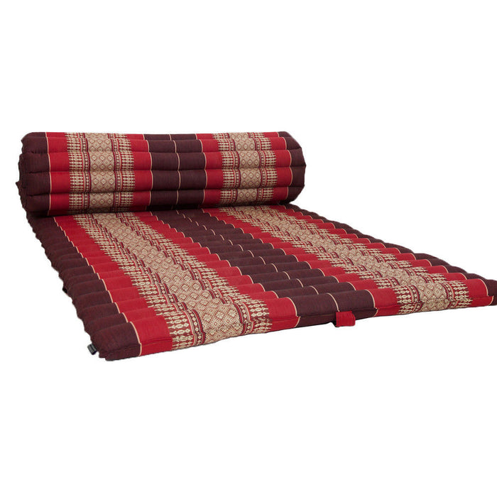 Jumbo Size 100% Kapok Thai Roll Up Mat Fold Out Mattress Cushion Day Bed