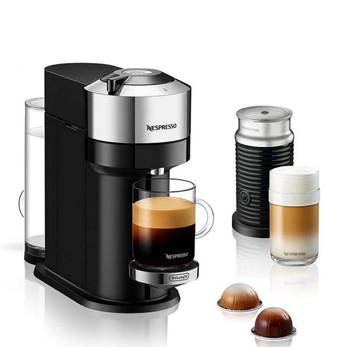 Delonghi Nespresso Vertuo Next Deluxe Coffee Machine With Aeroccino Gold / Silve