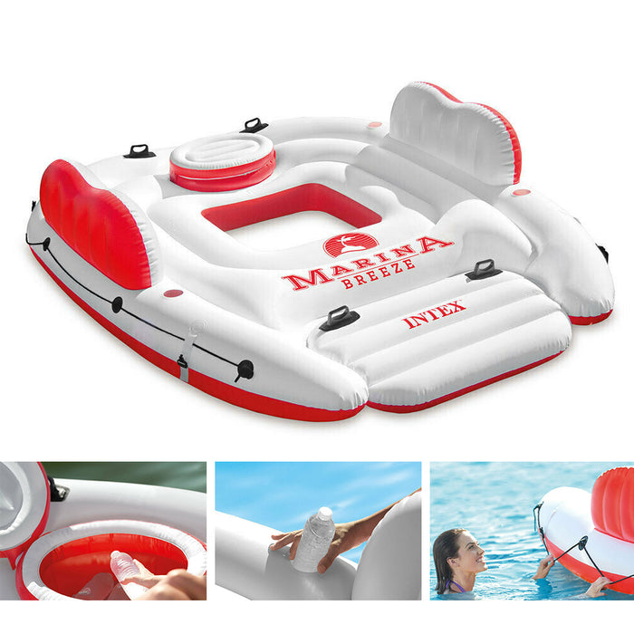 Intex Inflatable Island Float Marina Breeze Raft Ride On Water River/Pool 259cm