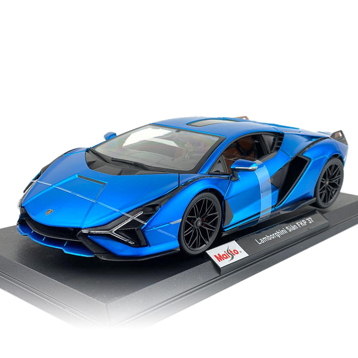 Maisto 1:18 Lamborghini Sian FKP37 Special Edition Metallic Diecast Car Model Pearl Blue