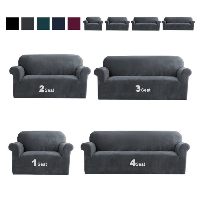 Velvet Sofa Cover Plush Couch Cover 5Colours Lounge Slipcover au