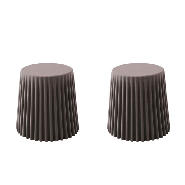 Set of 2 Cupcake Stool Plastic Stacking Stools Chair Outdoor Indoor Commercial -Grey