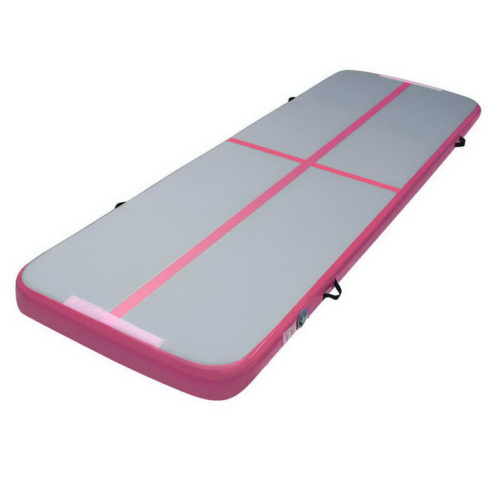 3m x 1m Inflatable Air Track Mat Gymnastic Tumbling Track Gym Training Floor -Pink+Grey