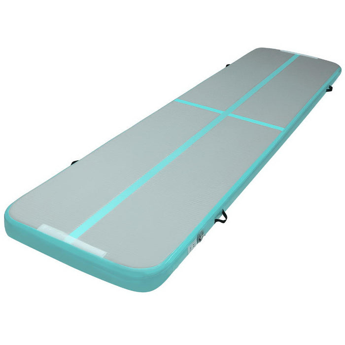 4X1M Inflatable Air Track Mat Tumbling Floor Home Gymnastics Training Floor -Mint + Grey
