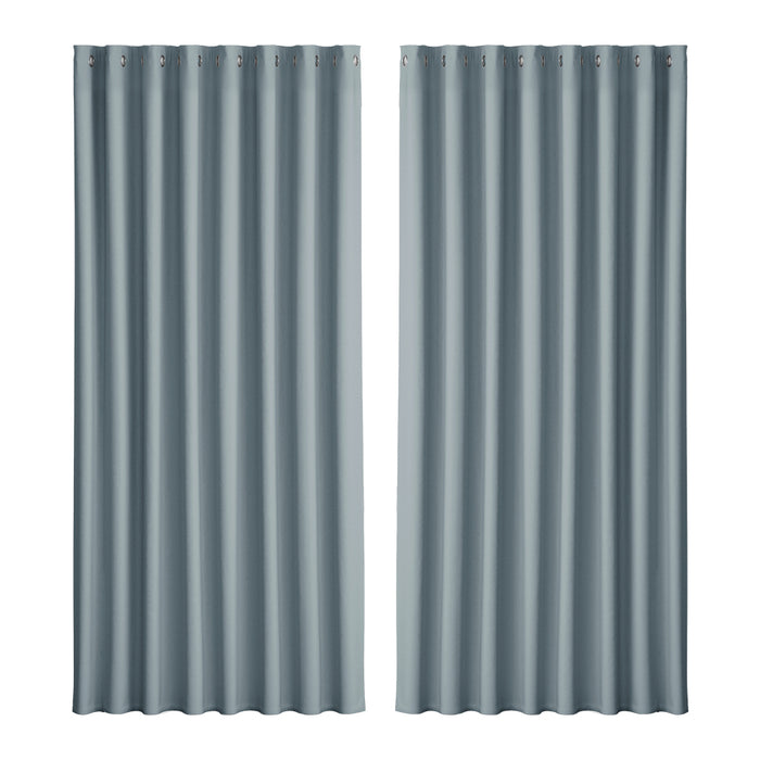 Artiss 2X Blockout Curtains Eyelet 300x230cm Grey