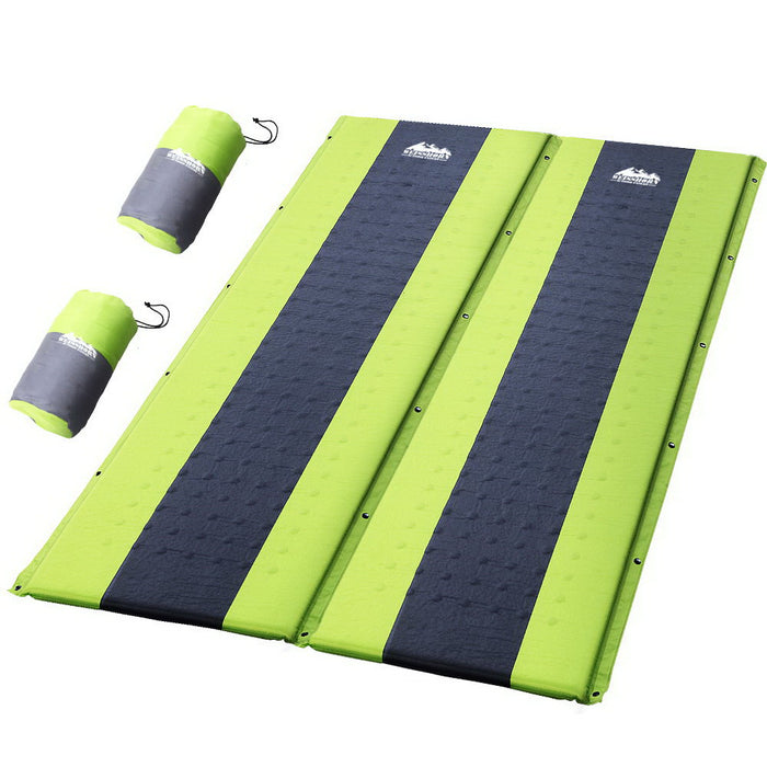 Self Inflating Mattress Weisshorn Air Bed Pad Camping Sleeping Mat Double Green