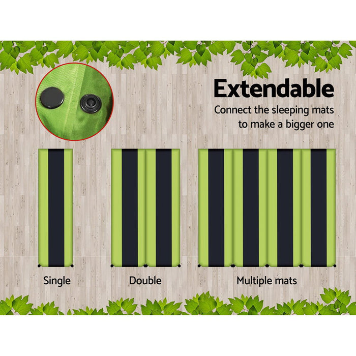 Self Inflating Mattress Weisshorn Air Bed Pad Camping Sleeping Mat Double Green