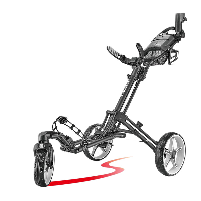 Leopard One-click Folding 3 Wheel Golf Push Cart with Swivel Front Wheel