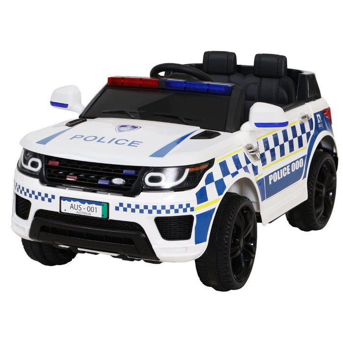 Rigo Kids Ride On Car Inspired Patrol Police Electric Powered Toy Cars Remote Control -White