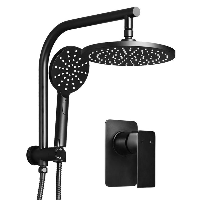 9'' Rain Shower Head Mixer Round Handheld High Pressure Wall Black Brass