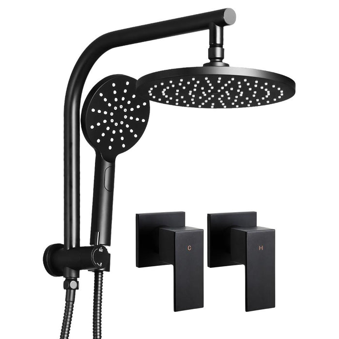 9'' Rain Shower Head Taps Round Handheld High Pressure Wall brass Black
