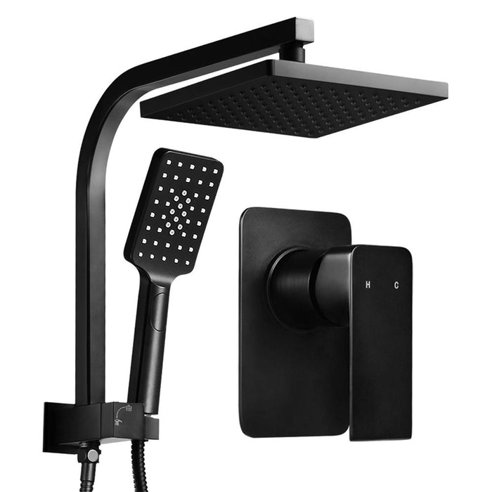 8'' Rain Shower Head Mixer Square Handheld High Pressure Wall brass Black