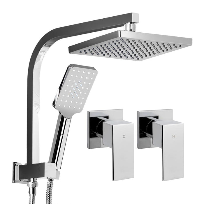 8'' Rain Shower Head Taps Square Handheld High Pressure Wall brass Chrome