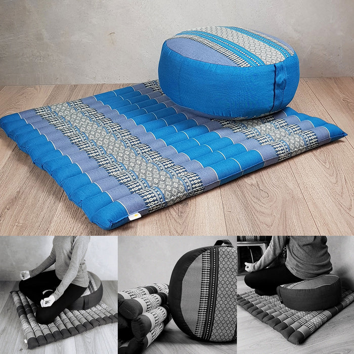 Thai Handmade 100% Kapok Cotton Zafu & Zabuton Meditation Set 5 Colour