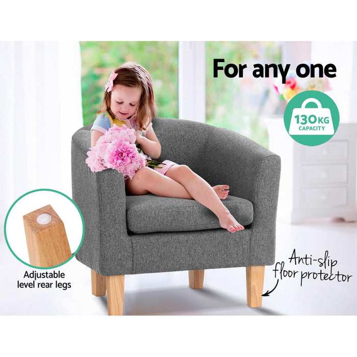 Artiss Abby Fabric Armchair - Grey Stylish Grey Armchair for Comfort