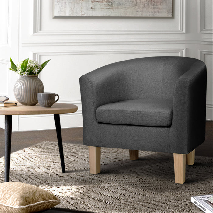 Artiss Abby Fabric Armchair - Grey Stylish Grey Armchair for Comfort