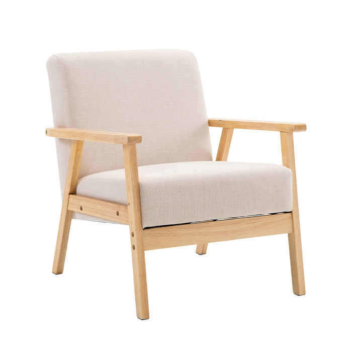 Artiss Fabric Dining Armchair Skane Armchair Soft-touch Fabric Strong Tough High Resilience Foam - Beige
