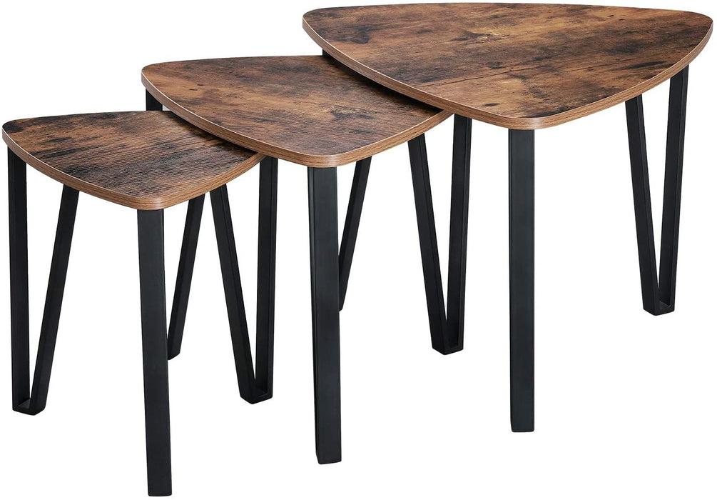 Vintage Nesting Coffee Table Set of 3 Imaginative Play Adorable Space-saving Tiny House Trend