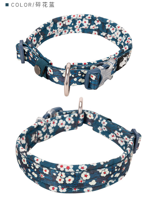 Truelove Front Range Outdoor Handle Puppy Dog Floral Collar Saxony Blue 2XS