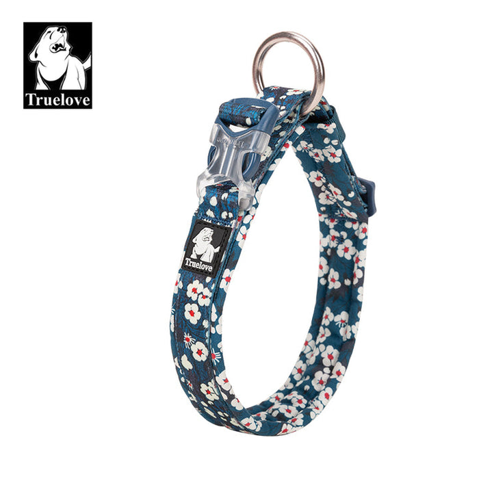 Truelove Front Range Outdoor Handle Puppy Dog Floral Collar Saxony Blue L