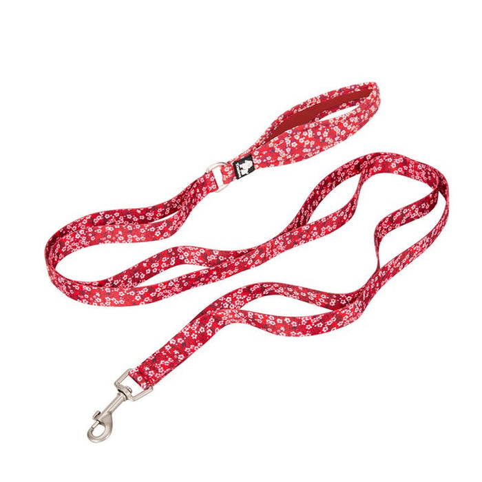 Truelove Dog Doggie Easily Hook Floral Multi Handle Poppy Red - L
