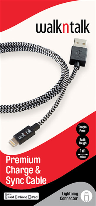 Walkntalk Charge Sync Cable Mobile Accessory- Black