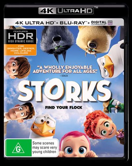 Storks | Blu-ray + UHD + UV UHD Used Very Good 4K UHD Blu-ray With Blu-Ray, Ultimate Ed, 4K Master
