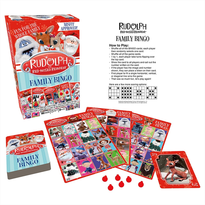 Rudolph Family  Rudolph the Red-Nosed Reindeer Family Bingo Game Christmas Holiday Kids Friends
