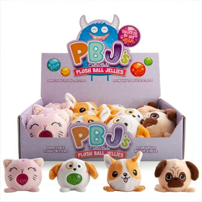 Soft & Fuzzy Round Pets Plush Ball Jellies Gift Novelty Squish Soft Fidget Hand Toy - (SELECTED AT RANDOM)