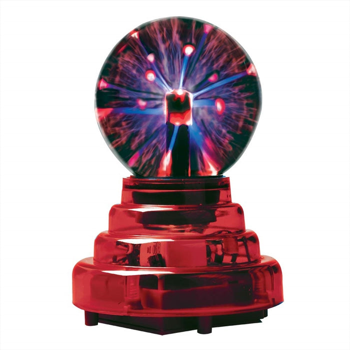 3 Inch Plasma Ball Novelty Lighting Magic Plasma Ball Lamp Night Crystal Touch Nebula Globe Light- Red Base