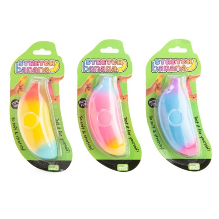 Stretch Banana Soft & Stretchy Colourful Banana Toy Novelty Gift Toys Kids Toy