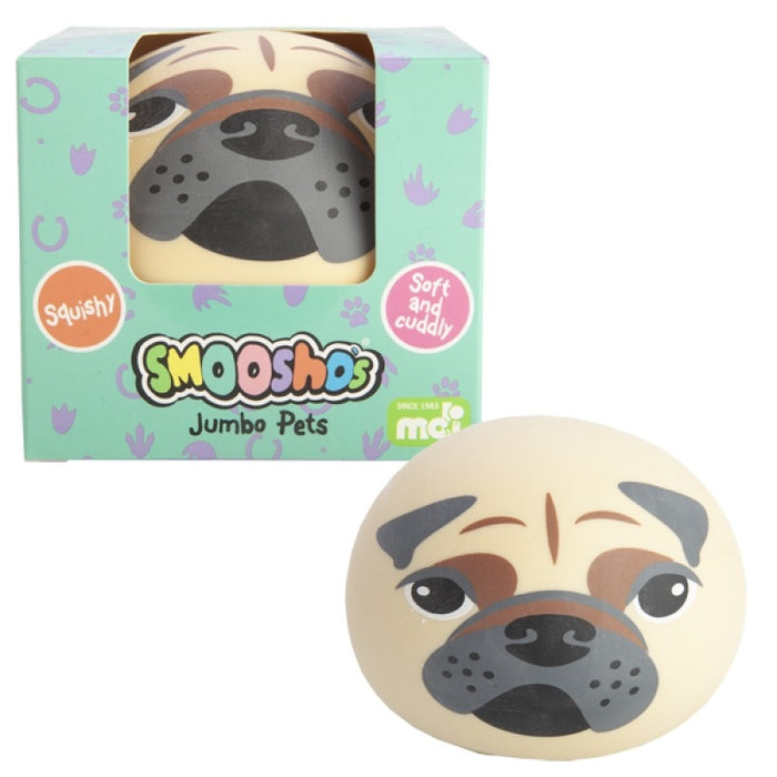 Smoosho's Jumbo Pug Ball Novelty Squish Soft Fidget Hand Toy