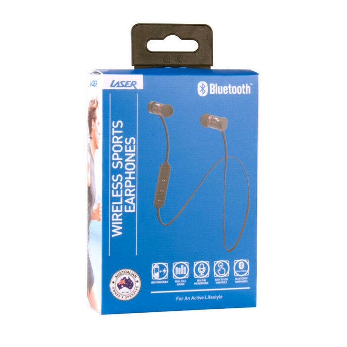 Wireless Bluetooth - Black Headphones Laser Wireless Sport Earphones