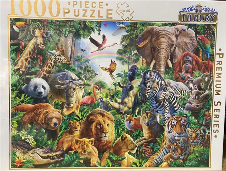 Wild Animal Collage 1000 Piece Puzzle Jigsaw Puzzle Kids Fun Adult Toy Gift 1000pc