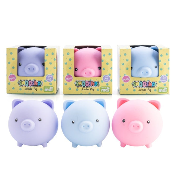 Smoosho's Jumbo Pig 3D Pig Design Novelty Squish Soft Fidget Hand Toy(SENT AT RANDOM)