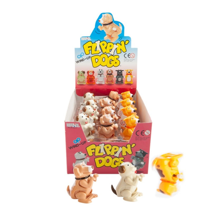 Wind Up Flippin Dogs Flip or Run Toy Colours Great for Kids Gift Novelty (SENT AT RANDOM)