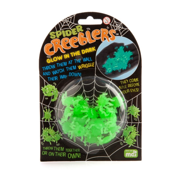 Squishy Spiky Crawlies Glow In The Dark Spider Creeb Sticks to Flat Surfaceslers