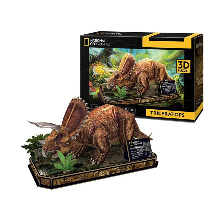 Triceratops 3d 44pcs Puzzle: 3d National Geographic 44pc