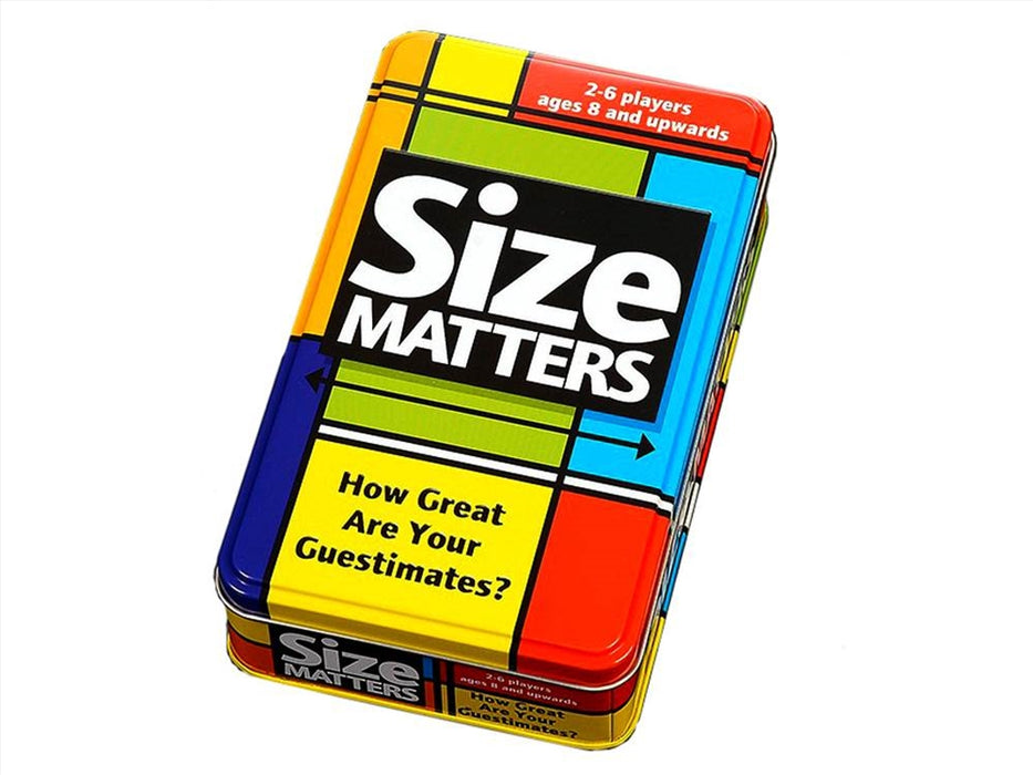 Size Matters Card Game in Tin. Family Fun Activity Paul Lamond Games