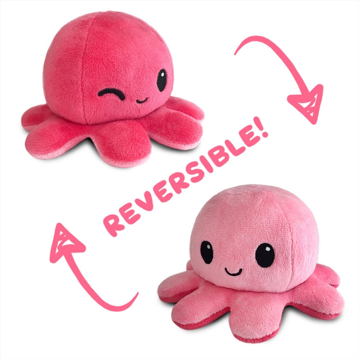 Reversible Plushie Plush Toy For Children Toddlers Babies Octopus Mood Plushie Plushy- Octopus Happy/Wink
