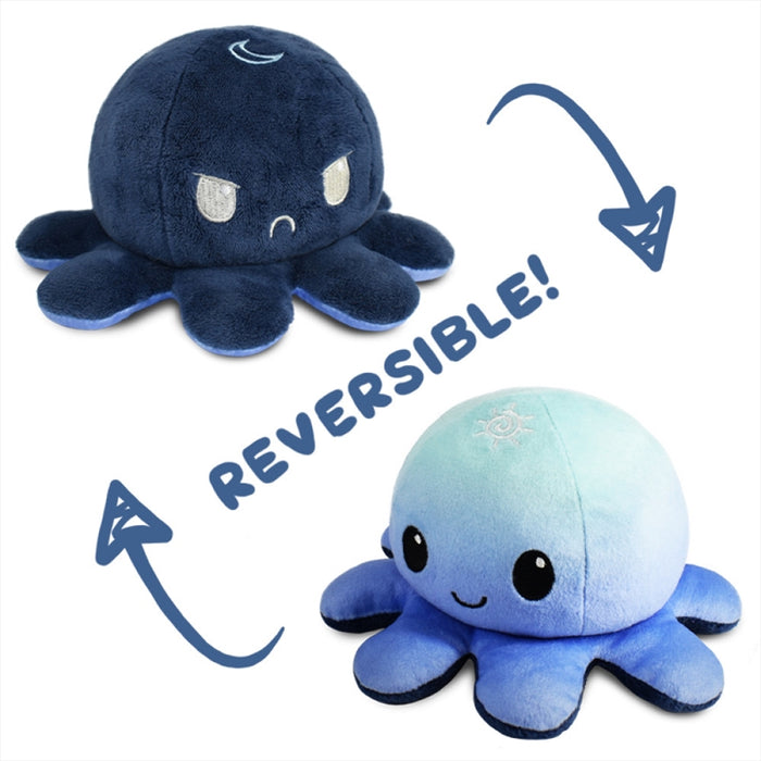 Reversible Plushie Plush Toy For Children Toddlers Babies Octopus Mood Plushie Plushy- Octopus Day/Night