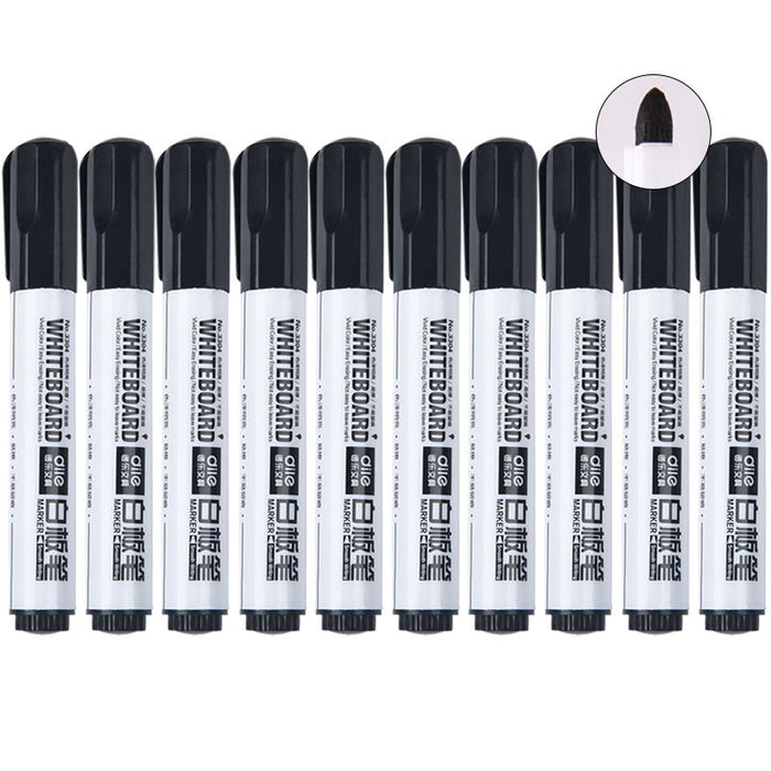 10Pack White Board Markers Erase Marker Bullet Tip Black Ink