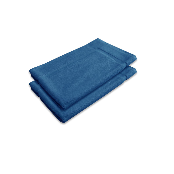 800GSM Set of 2 Cotton Bath Mat Blue Jewel 45 x 75 cm 100% Cotton