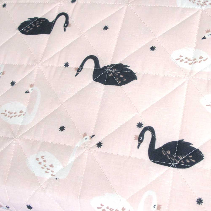 Swan Blush Quilt Cover Set Single 140 x 210 cm Machine Washable