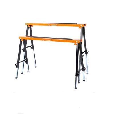 2Pack Mastercraft Sawhorse Metal Folding Non-slip Surface Saw Horse 120KG Capacity