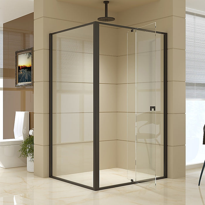 Semi Frameless Shower Screen (114~122)x 195cm & (98~101)x195cm Side AS/NZS GlassHigh Quality