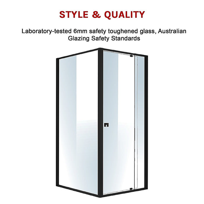 Semi Frameless Shower Screen (82~90)x 195cm & (98~101)x 195cm Side AS/NZS GlassHigh Quality