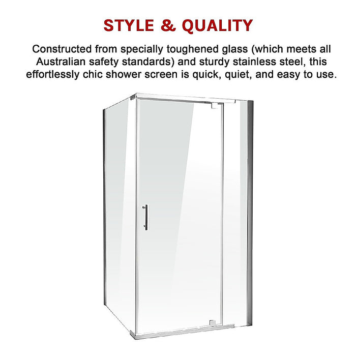 Shower Screen 1200x700x1900mm Framed Safety Glass Pivot Door By Della FrancescaHigh Quality
