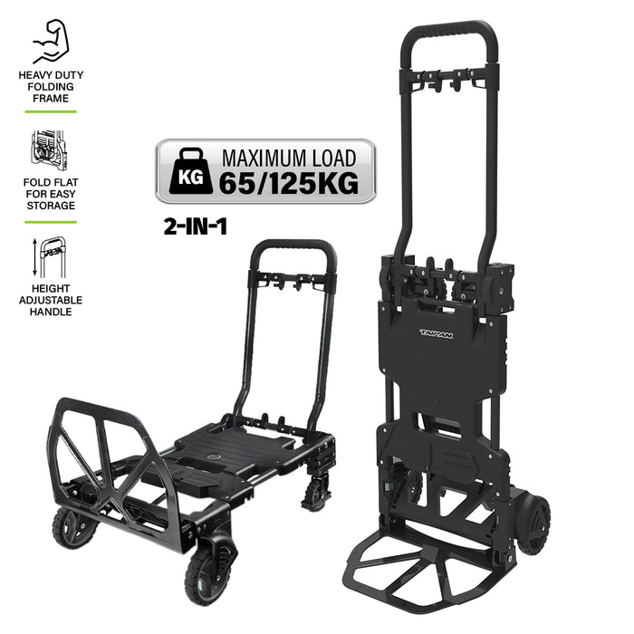 Taipan Cart Foldable Adjustable Trolley Aluminium 2-In-1 Design 65-125KG AU